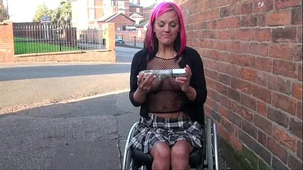 Hot Redhead wheelchair bound babe Leah Caprice flashing and masturbating in public warm Movies