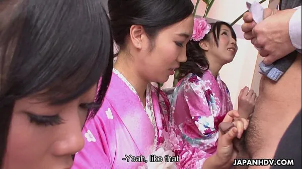 Hot Three geishas sucking on one lonely cock warm Movies