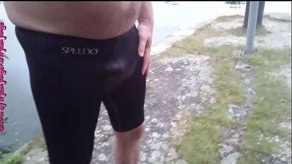 Hot Speedo urinating at the canal ** outdoor fun warm Movies