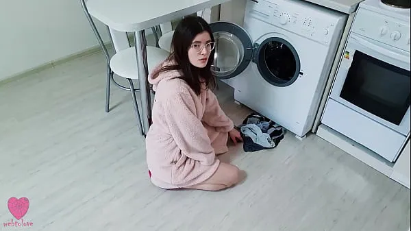 Hot My girlfriend was NOT stuck in the washing machine and caught me when I wanted to fuck her pussy warm Movies