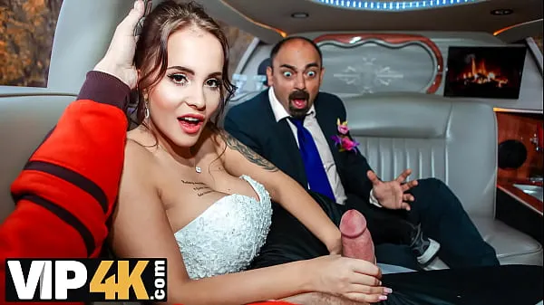 Hot VIP4K. Random passerby scores luxurious bride in the wedding limo warm Movies