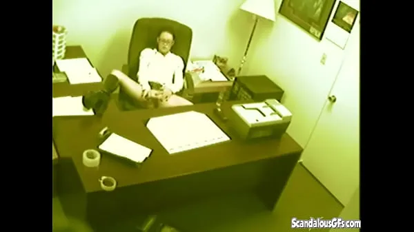 Hot secretary fingering and masturbating pussy at office warm Movies