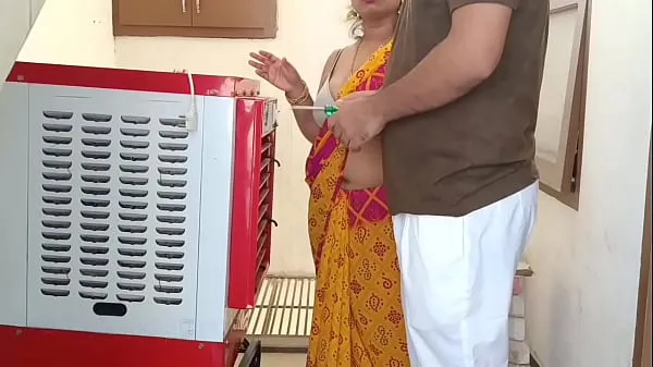 Hot XXX Cooler repair man fuck Desi bhabhi in balcony warm Movies