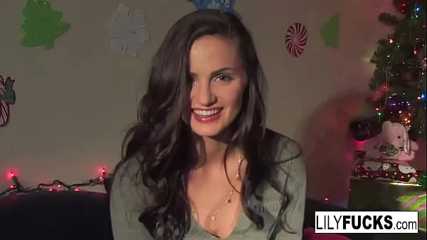 Hot Lily tells us her horny Christmas wishes before satisfying herself in both holes warm Movies